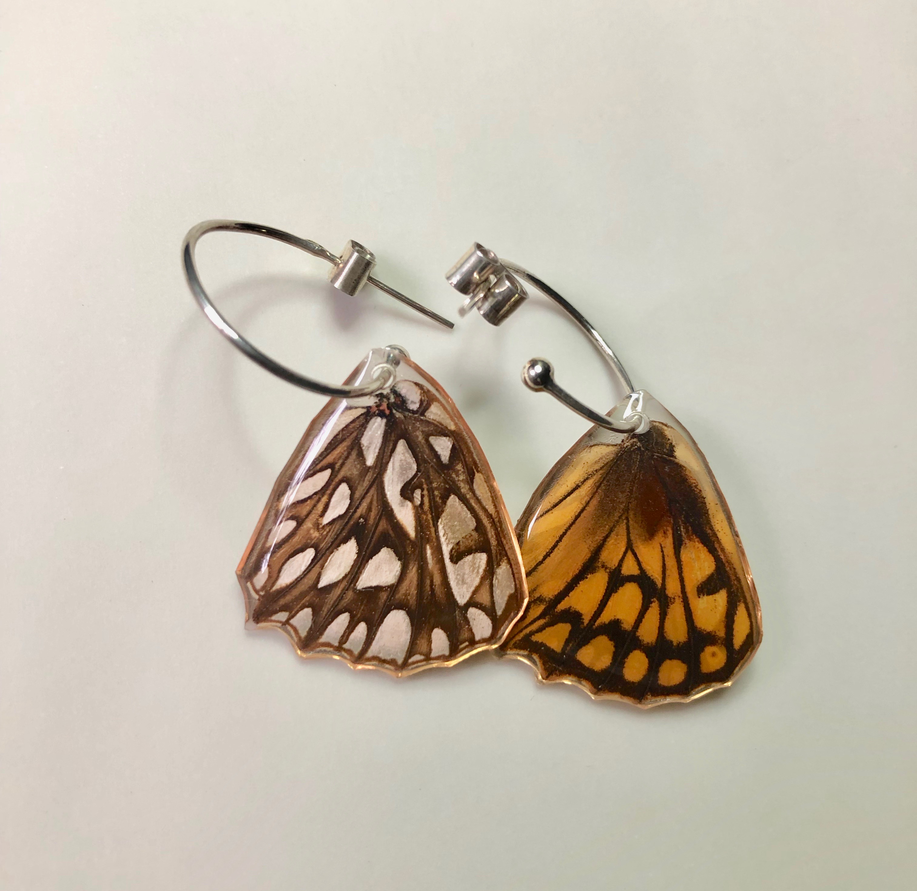 Silver Spot Earrings, Sterling Silver Hoops. 3 in one.