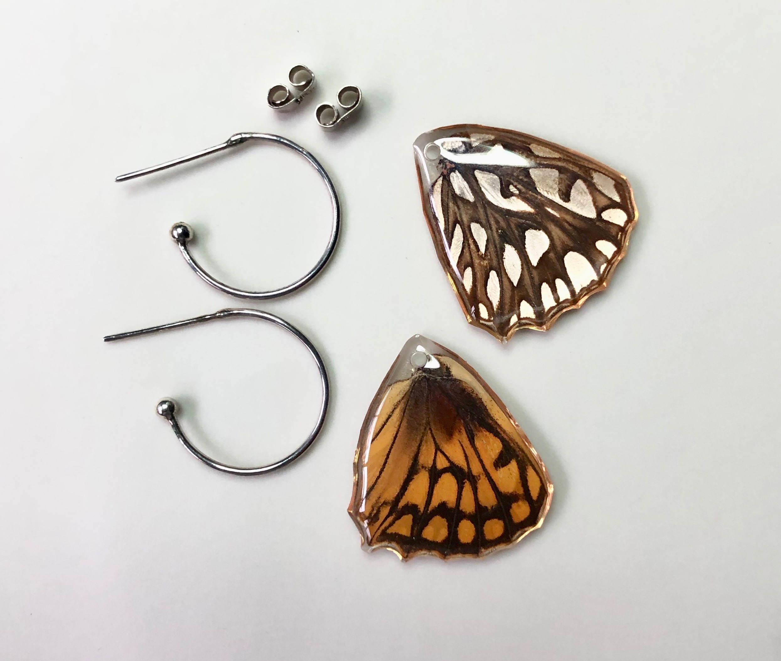 Silver Spot Earrings, Sterling Silver Hoops. 3 in one.